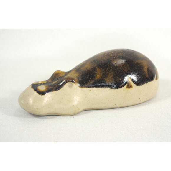Vintage Studio Pottery Hippopotamus Figurine African Hippo Animal Figurine - Picture 2 of 6